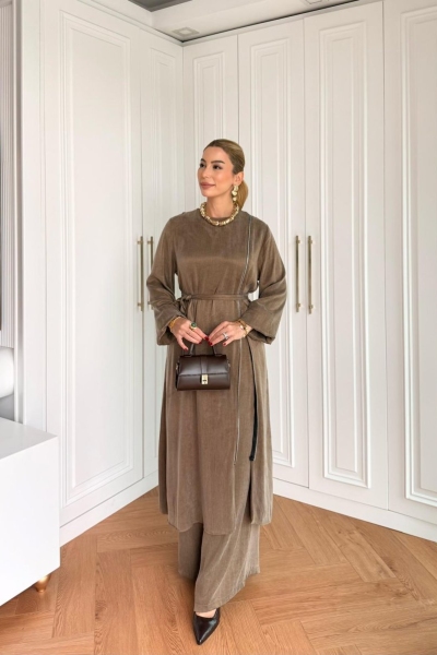 Ayşin Pantolonlu Takım Vizon