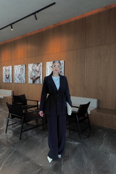 Esin Pantolonlu Takım Siyah