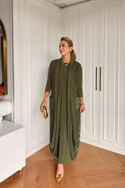 Tutku Elbise Takım Haki