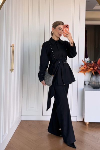 Serra Pantolonlu Takım Siyah