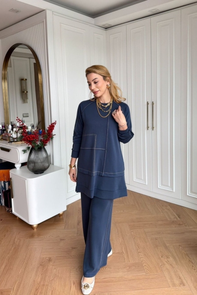 Sevim Pantolonlu Takım Lacivert