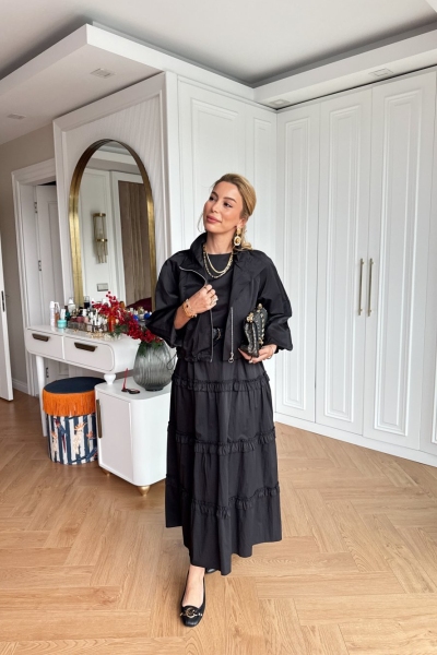 Tutku Elbise Takım Siyah