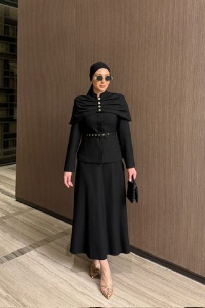 Zeliha Etekli Takım Siyah